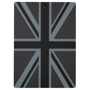Schwarzes Union Jack Flagge Design Dekor Klemmbrett
