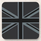 Schwarzes Union Jack Flagge Design Untersetzer (Vorderseite)