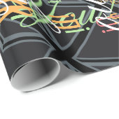 Schwarzes Union Jack Flaggen-Design Geschenkpapier (Rolleneckpunkt)