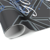 Schwarzes Union Jack Flaggen-Design Geschenkpapier (Rolleneckpunkt)