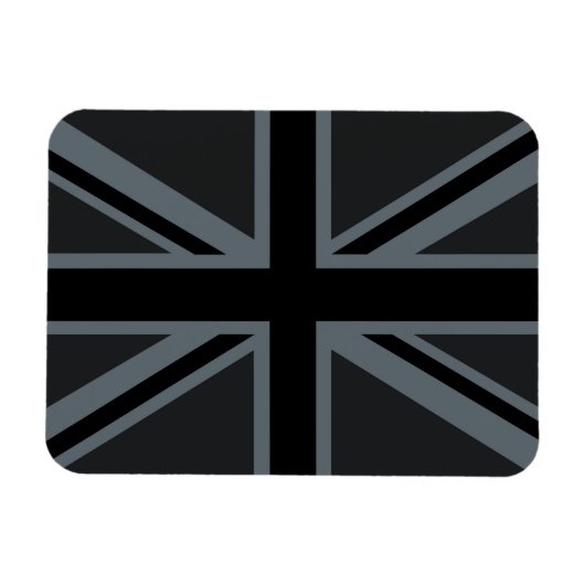 Schwarzes Union Jack Flaggen-Design Magnet (Horizontal)