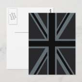 Schwarzes Union Jack Flaggen-Design Postkarte (Vorne/Hinten)