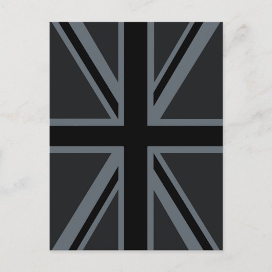 Schwarzes Union Jack Flaggen-Design Postkarte (Vorderseite)