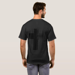 Schwarzes Unisex-Kreuz Jesu T - Shirt