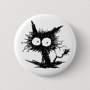 Schwarzes Unkempt Kätzchen GabiGabi Button