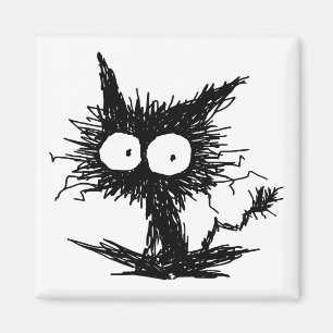 Schwarzes Unkempt Kätzchen GabiGabi Magnet