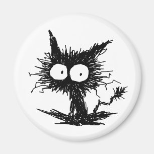 Schwarzes Unkempt Kätzchen Magnet