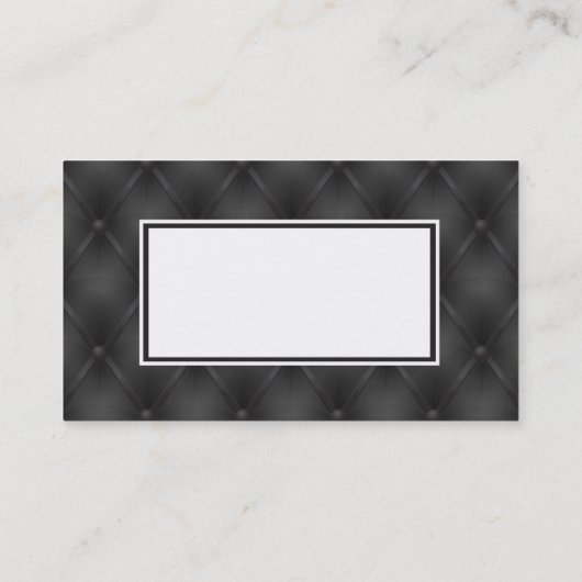 Schwarzes Upholsteres Gewebe Visitenkarte (Rückseite)
