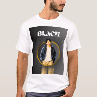 Schwarzes, urbanes, grafisches T-Shirt für Männer