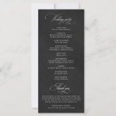 Schwarzes Veloursdruck-Hochzeitsprogramm (nicht ec (Rückseite)