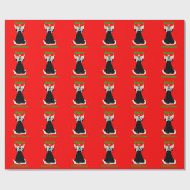 Schwarzes Velvet Angel Red Wrapping Paper Geschenkpapier