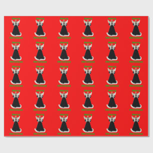 Schwarzes Velvet Angel Red Wrapping Paper Geschenkpapier