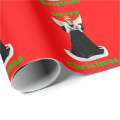 Schwarzes Velvet Angel Red Wrapping Paper Geschenkpapier (Rolleneckpunkt)