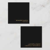 Schwarzes Velvet Custom Modernes Elegantes Luxuriö Quadratische Visitenkarte (Vorne/Hinten)