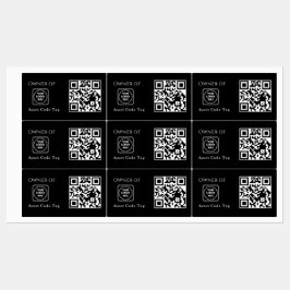 Schwarzes Vermögens-QR | Benutzerdefinierte Geschä Etiketten