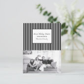 Schwarzes Vertikales festes Stripperfest Foto Feiertagspostkarte (Stehend Vorderseite)