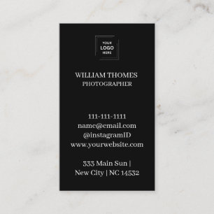 Schwarzes vertikales Logo Professional Business St Visitenkarte