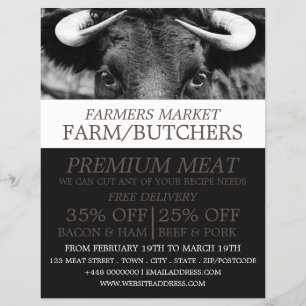 Schwarzes Vieh, Landwirt & Metzger Werbung Flyer