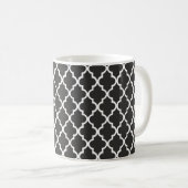 Schwarzes Vierblatt Kaffeetasse (VorderseiteRechts)