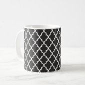 Schwarzes Vierblatt Kaffeetasse (Vorderseite Links)