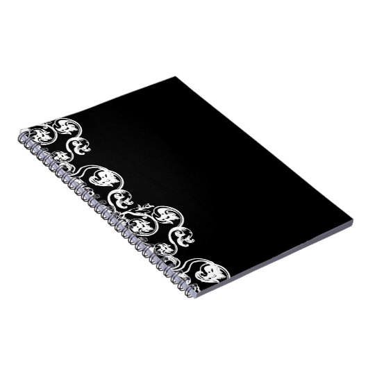 Schwarzes Viktorianisches Scroll-Notebook Notizblock (Rechte Seite)