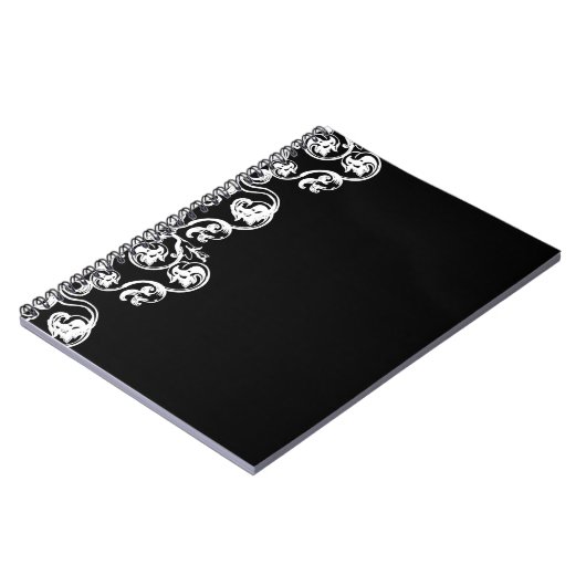 Schwarzes Viktorianisches Scroll-Notebook Notizblock (Linke Seite)