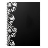 Schwarzes Viktorianisches Scroll-Notebook Notizblock (Vorderseite)