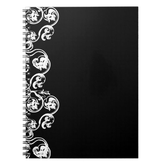 Schwarzes Viktorianisches Scroll-Notebook Notizblock (Vorderseite)