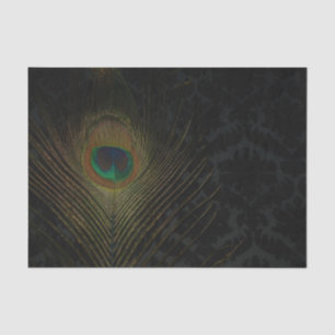 Schwarzes Viktorianisches Wallpaper und Pfau Seidenpapier