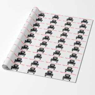 Schwarzes Vintage-Auto Frohen Geburtstag an einen Geschenkpapier