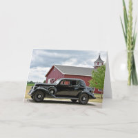 Schwarzes Vintage-Auto zum Geburtstag