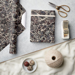 Schwarzes vintage marmoriertes Papier Geschenkpapier
