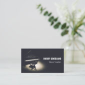 Schwarzes Vintages Flügel Visitenkarte (Stehend Vorderseite)