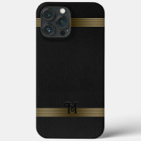 Schwarzes Vintages Leder Textur Gold Streifen