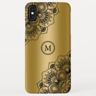 Schwarzes Vintages Mandala auf goldenem Hintergrun Case-Mate iPhone Hülle