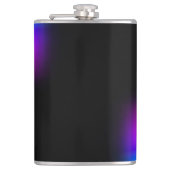 Schwarzes Violet Gradient Glow Flachmann (Vorderseite)