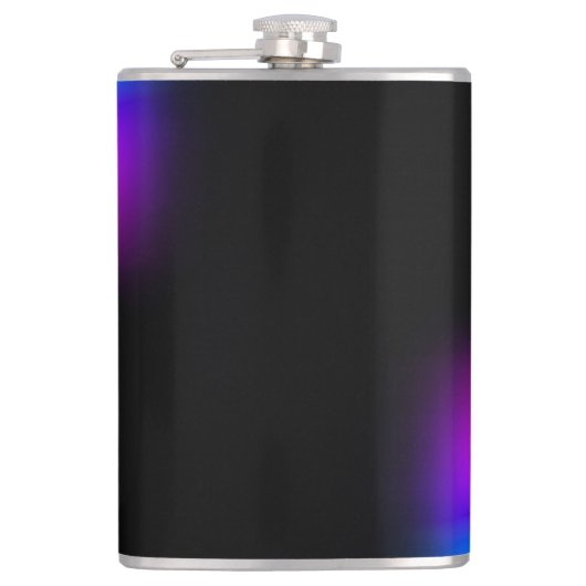 Schwarzes Violet Gradient Glow Flachmann (Vorderseite)