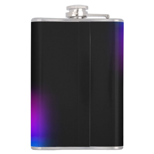 Schwarzes Violet Gradient Glow Flachmann (Rückseite)