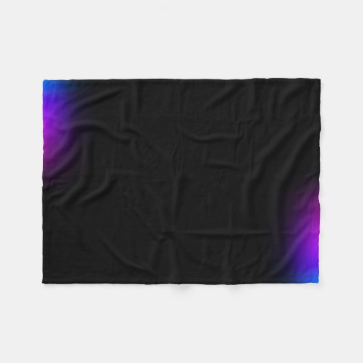 Schwarzes Violet Gradient Glow Fleecedecke (Vorderseite (Horizontal))