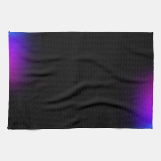 Schwarzes Violet Gradient Glow Geschirrtuch (Horizontal)