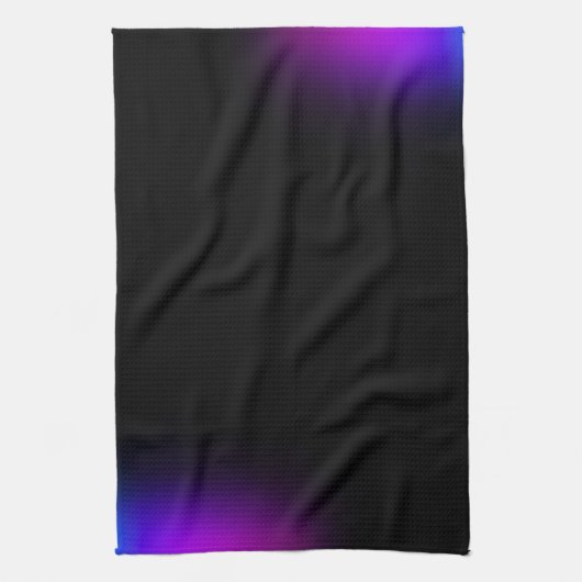 Schwarzes Violet Gradient Glow Geschirrtuch (Vertikal)