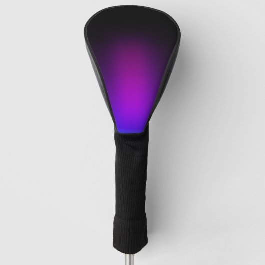 Schwarzes Violet Gradient Glow Golf Headcover (Vorderseite)