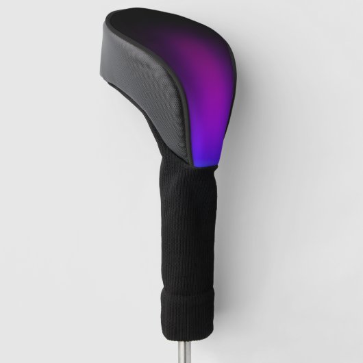 Schwarzes Violet Gradient Glow Golf Headcover (angewinkelt)