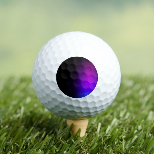 Schwarzes Violet Gradient Glow Golfball (Insitu T-Shirt)