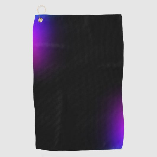 Schwarzes Violet Gradient Glow Golfhandtuch (Vorderseite)