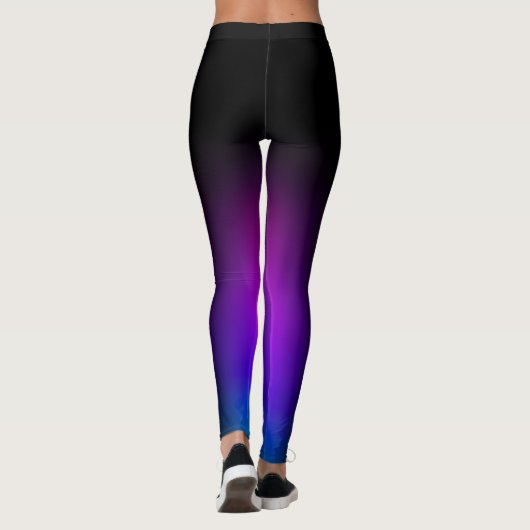 Schwarzes Violet Gradient Glow Leggings (Rückseite)