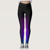 Schwarzes Violet Gradient Glow Leggings (Vorderseite)