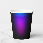 Schwarzes Violet Gradient Glow Pappbecher (Rückseite)