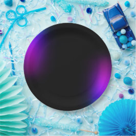 Schwarzes Violet Gradient Glow Pappteller