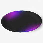 Schwarzes Violet Gradient Glow Pappteller (Schrägansicht)